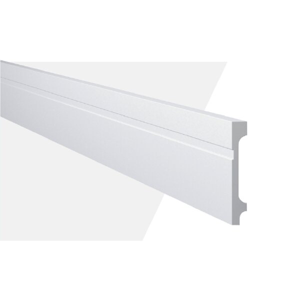 Rodapé De Poliestireno Frisado 11cm X 2,44m Rende 2,44 Metros