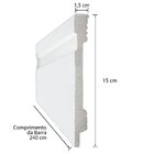 Rodapé De Poliestireno Frisado 15cmx1,5cmx240cm Branco