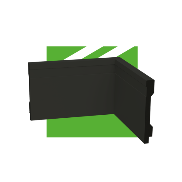 Rodapé De Poliestireno Frisado Preto 19 Barras 10x1,3cm 38 Me