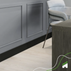 Rodapé De Poliestireno Frisado Preto 19 Barras 10x1,3cm 38 Me