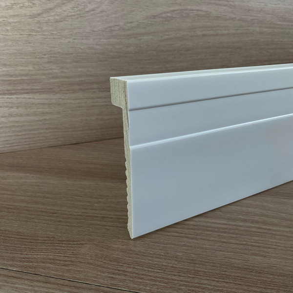 Rodapé De Poliestireno Sobrepor 10cm Branco Barra 2 Metros