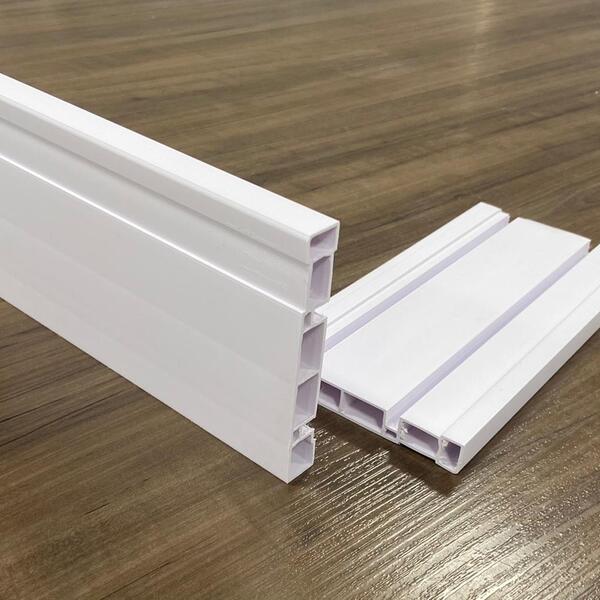 Rodapé De Pvc Branco Neve 10cm Barra De 2,40 Metros Real