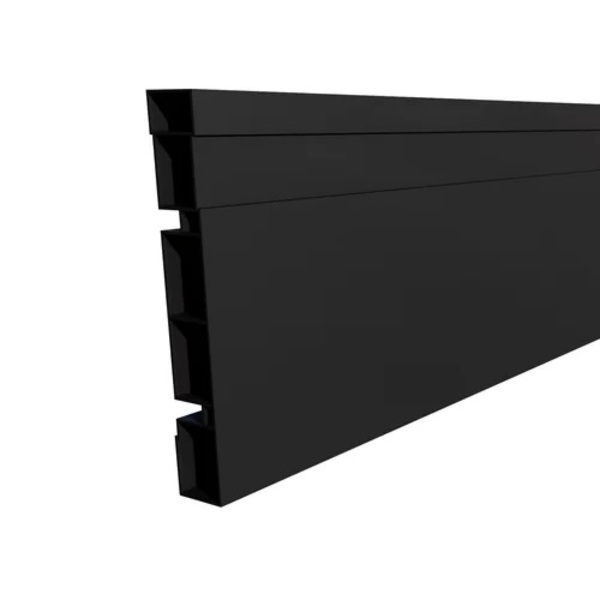 Rodapé De Pvc Preto 10cm Barra De 2 Mt Real Pvc