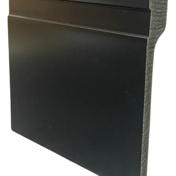 Rodapé De Sobrepor Poliestireno 12cm de Altura Frisado Preto