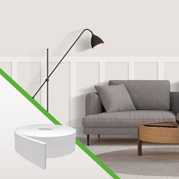 Rodapé E Painel Ripado De Eva Autocolante Branco 2 Em 1 Meu R