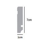 Rodape Eva Autocolante 7cmx1cm Branco 2,35m