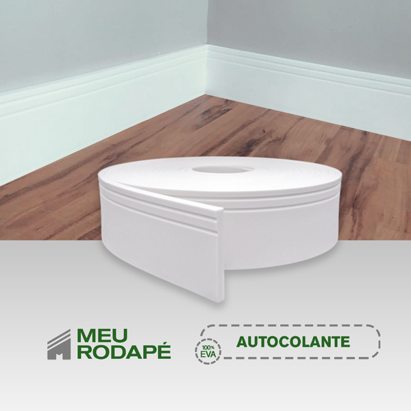 Rodapé Eva Autocolante Flexível 10cm X 1cm - 43 Metros Ref Rp