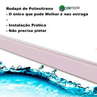 Rodapé Frisado Branco 5cm Barra 2,20m - Poliestireno - Bellit