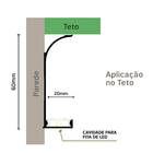 Rodapé Invertido Curvo Lete Em Aluminio Com Aba Para Led 60mm