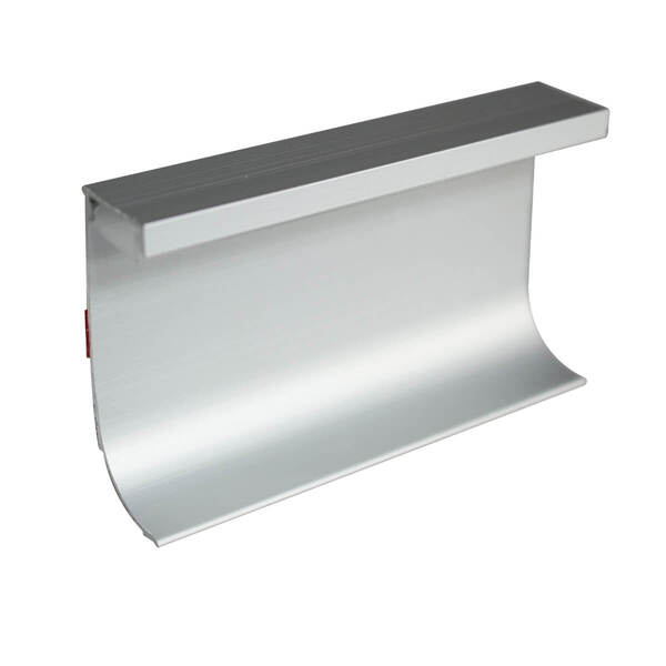 Rodapé Invertido Curvo Lete Em Aluminio Com Aba Para Led 60mm