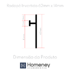 Rodapé Invertido Em Aluminio Com Aba Para Led 62mm X 14mm - H