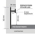Rodapé invertido EspaçoFloor alumínio branco 3m