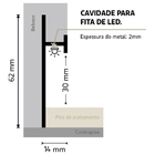 Rodapé Invertido Parede Invisível Em Alumínio Com Local Para