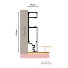 Rodapé Orion Autocolante Com Friso Para Difusor Led  Em Alumi