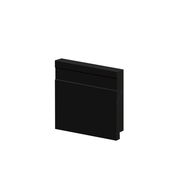 Rodape Poliestireno 07cm Preto Frisado 2,40m 51007 Arquitech