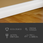 Rodapé Poliestireno 10cm Frisado Branco 1m Rm Decor