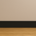 Rodapé Poliestireno 10cm Frisado Preto 1m Rm Decor