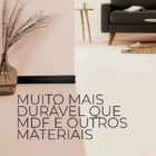 Rodapé Poliestireno 10cm Frisado Preto 1m Rm Decor