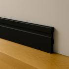 Rodapé Poliestireno 10cm Frisado Preto 1m Rm Decor