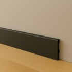 Rodapé Poliestireno 10cm Liso Preto 1m Rm Decor