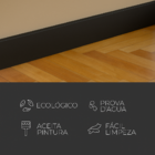 Rodapé Poliestireno 10cm Liso Preto 1m Rm Decor