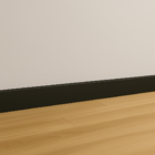 Rodapé Poliestireno 10cm Liso Preto 1m Rm Decor