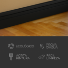 Rodapé Poliestireno 15cm Frisado Preto 2m Rm Decor