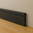 Rodapé Poliestireno 15cm Frisado Preto 2m Rm Decor