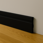 Rodapé Poliestireno 7cm Frisado Preto 1m Rm Decor