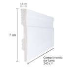 Rodapé Poliestireno Frisado 7x240cm Branco Moldurama