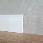 Rodape Poliestireno Slim Frisado 10cm Branco 2 Metros