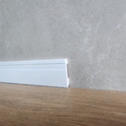 Rodape Poliestireno Slim Frisado 7cm Branco  2 Metros