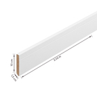 Rodapé de MDF Comum Frisado Revestido Branco 2,40x10x1,5 Moldurama