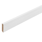 Rodapé de MDF Comum Frisado Revestido Branco 2,40x7x1,5 Moldurama