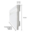 Rodapé Universal em Poliestireno Frisado 10x240cm Moldurama