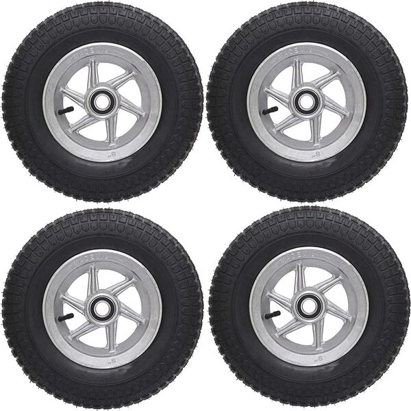 Rodas de Aluminio o 8 com Pneu Aro e Camara Rolamento kit 4 p