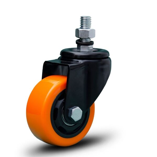 Rodinha Giratória C/ Pino Rosca 75mm Pvc Reforçado Até 70kg