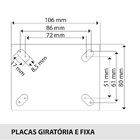 Rodízio 3'' (75mm) Giratório Placa 80x105 Com Freio, Roda 312