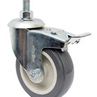 Rodízio 4'' (100mm) Giratório Rosca 1/2 Com Freio, Roda 412 B