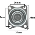 Rodízio 4 Unidades Girátorio Roda Rodinha Móveis Vaso 32mm 40