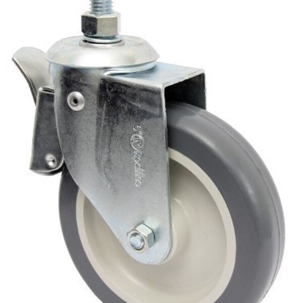 Rodízio 5'' (130mm) Giratório Rosca 1/2 Com Freio, Roda 512 B