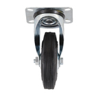 Rodízio para Móveis com Chapa 100kg Borracha sem Freio Giratório 127mm Preto