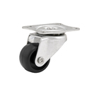 Rodízio para Móveis com Chapa 10kg Borracha sem Freio Giratório 25mm Preto 1 peça