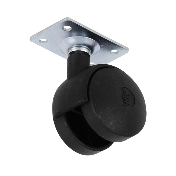Rodízio para Móveis com Chapa 25kg sem Freio Giratório 38mm Preto