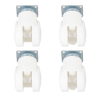 Rodízio para Móveis com Chapa 30kg com Freio Giratório 50mm Branco