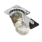 Rodízio para Móveis com Chapa 30kg Silicone com Freio Giratório 35mm Transparente