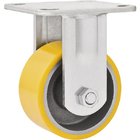 Rodízio para Móveis com Chapa 350kg Silicone sem Freio Fixo 203mm Amarelo 1 peça