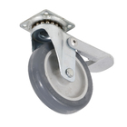 Rodízio para Móveis com Chapa 35kg com Freio Giratório 75mm Cinza