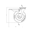 Rodízio para Móveis com Chapa 35kg com Freio Giratório 75mm Cinza 1 peça