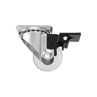 Rodízio com Chapa 35kg Silicone com Freio 35mm Incolor 4 peças